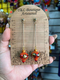 Aretes de copal, Aretes Tradicionales Mexicanos, Aretes pintados a mano, Artesanía Mexicana