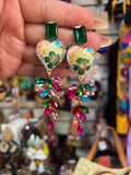 Holiday / Aretes de copal, Aretes Tradicionales Mexicanos, Aretes pintados a mano, Artesanía Mexicana