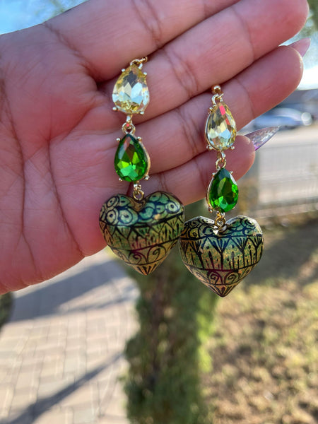 Hope/ Aretes de copal, Aretes Tradicionales Mexicanos, Aretes pintados a mano, Artesanía Mexicana