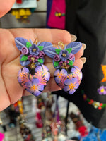 Aretes de copal, Aretes Tradicionales Mexicanos, Aretes pintados a mano, Artesanía Mexicana