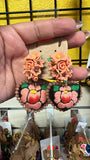 Aretes de corazon Bordados, aretes Tradicionales Mexicanos, Aretes bordados A mano, Artesanía Mexicana, Aretes San Antonino