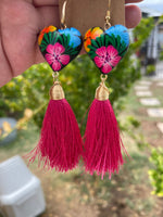 Rumba/ Aretes de copal, Aretes Tradicionales Mexicanos, Aretes pintados a mano, Artesanía Mexicana