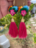 Rumba/ Aretes de copal, Aretes Tradicionales Mexicanos, Aretes pintados a mano, Artesanía Mexicana