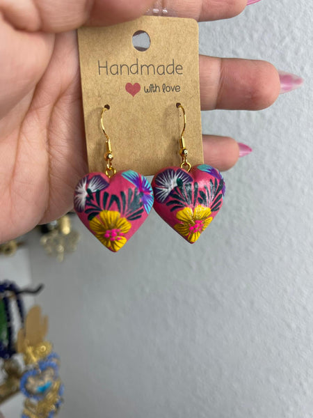 Sunrise/ Aretes de copal, Aretes Tradicionales Mexicanos, Aretes pintados a mano, Artesanía Mexicana