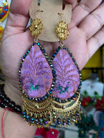 Aretes de gota Bordados, aretes Tradicionales Mexicanos, Aretes bordados A mano, Artesanía Mexicana, Aretes San Antonino