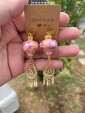 Rosita/ Aretes de copal, Aretes Tradicionales Mexicanos, Aretes pintados a mano, Artesanía Mexicana