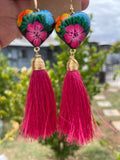 Rumba/ Aretes de copal, Aretes Tradicionales Mexicanos, Aretes pintados a mano, Artesanía Mexicana