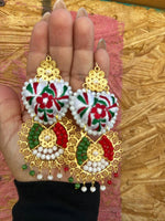 Aretes de corazon Bordados, aretes Tradicionales Mexicanos, Aretes bordados A mano, Artesanía Mexicana, Aretes San Antonino