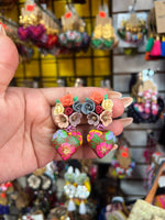 Gracia / Aretes de copal, Aretes Tradicionales Mexicanos, Aretes pintados a mano, Artesanía Mexicana