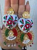 Aretes de corazon Bordados, aretes Tradicionales Mexicanos, Aretes bordados A mano, Artesanía Mexicana, Aretes San Antonino