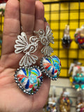 Aretes de corazon Bordados, aretes Tradicionales Mexicanos, Aretes bordados A mano, Artesanía Mexicana, Aretes San Antonino